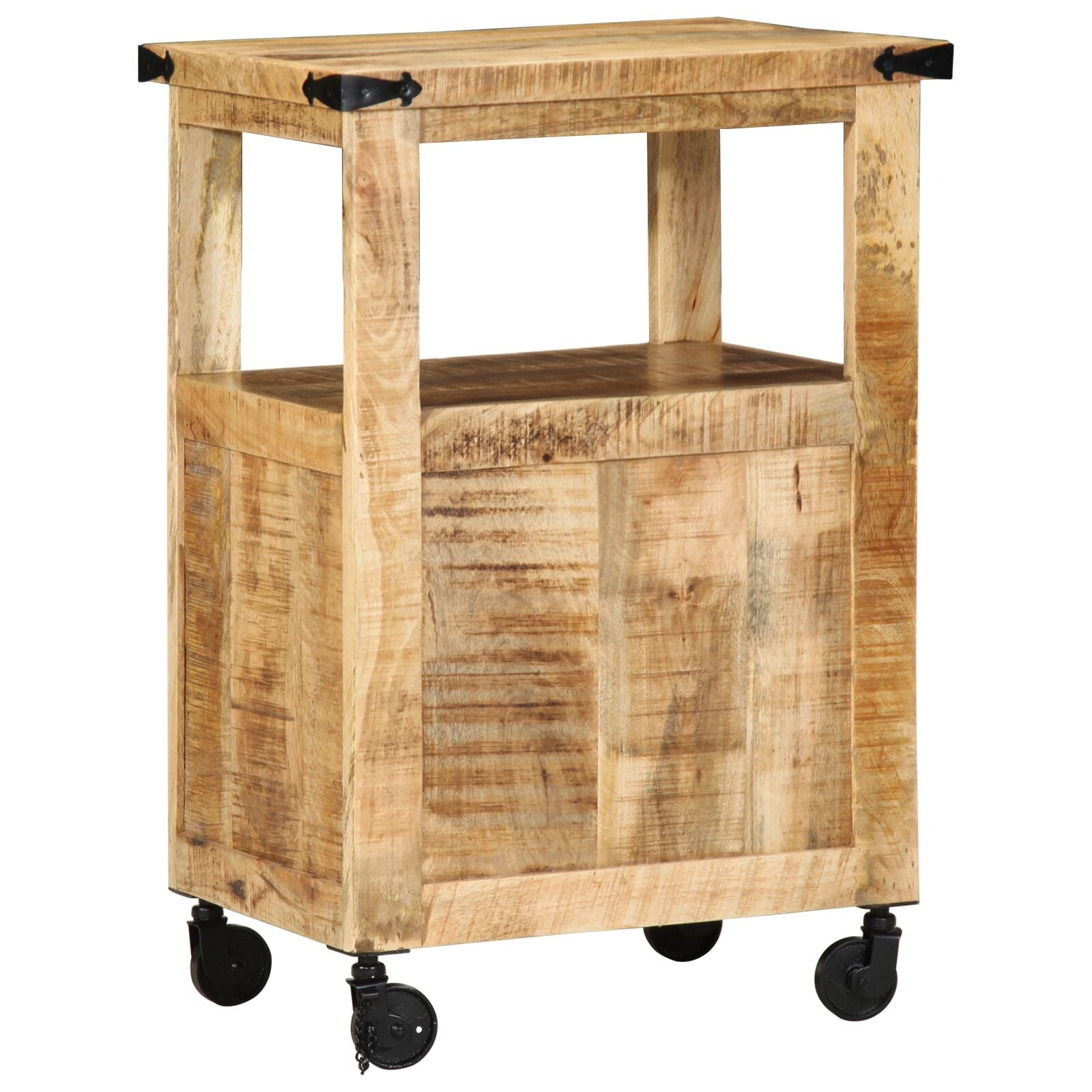 Keuken Trolley 55X40X80 Cm Massief Ruw Mangohout