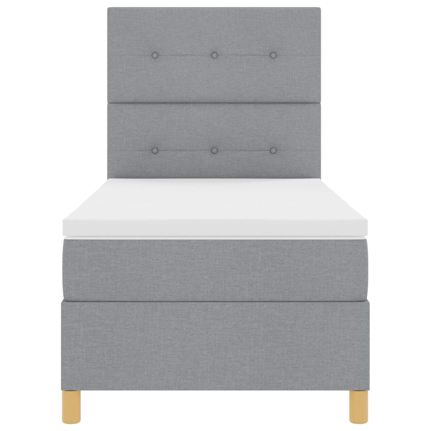 Boxspring Bed Met Matras Lichtgrijs 90X200 Cm Stof Blauw