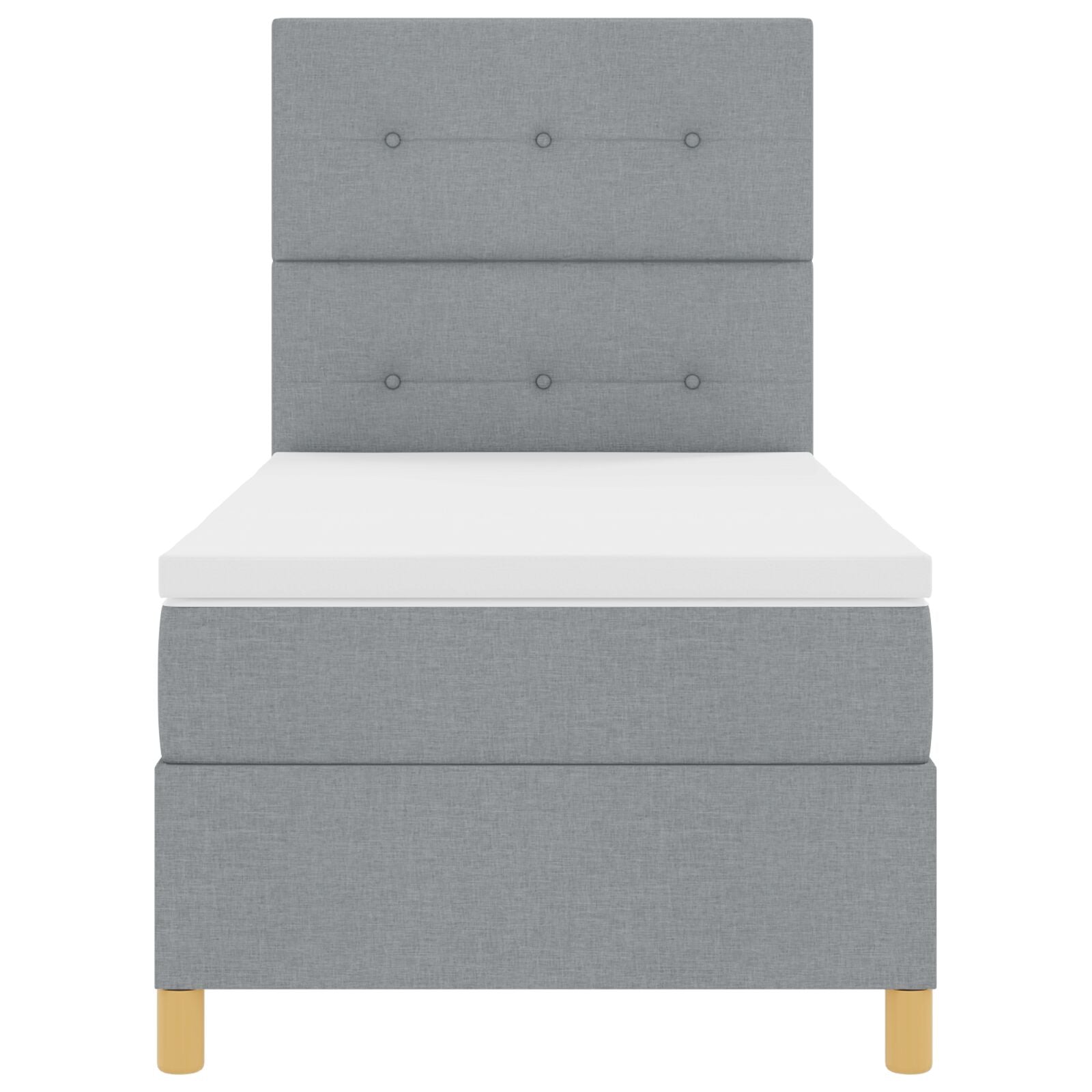 Boxspring Bed Met Matras Lichtgrijs 90X200 Cm Stof Blauw