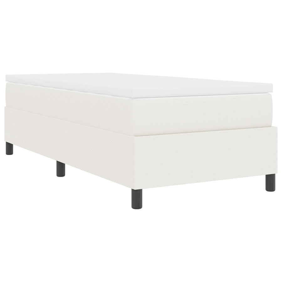 Boxspring Bed Met Matras Crème 100X200 Cm Corduroy Stof