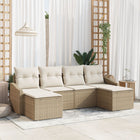 Loungeset polyrattan 6-delig beige