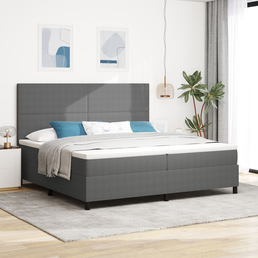 Boxspring Bed Met Matras Lichtgrijs 200X200 Cm Corduroy Stof