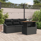 Garden Sofa Set with Storage 5 pcs Black Polyrattan