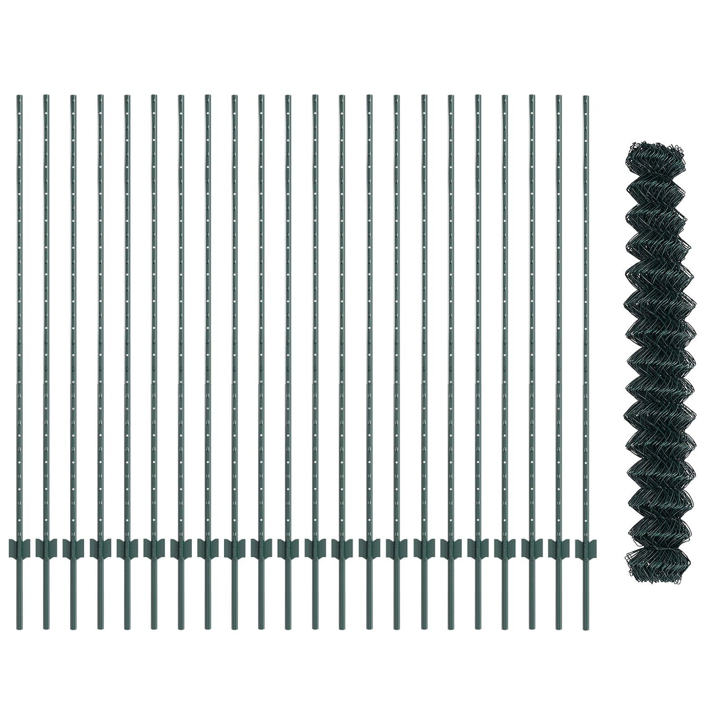 Tuinhek Set Set Van 2 Groen Metaal 25X1.5 M Duurzaam Tuinhek