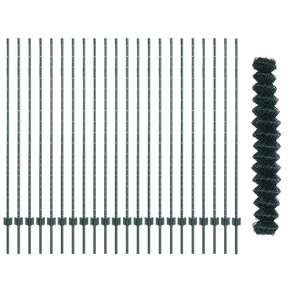 Tuinhek Set Set Van 2 Groen Metaal 25X1.5 M Duurzaam Tuinhek