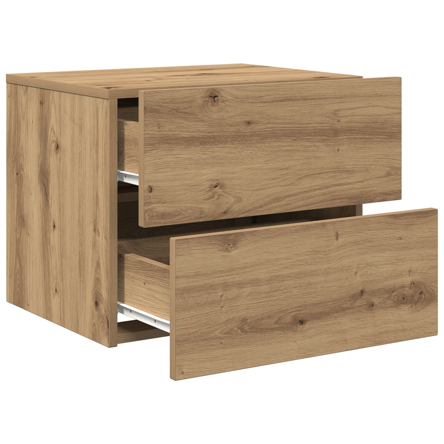 Bedside Cabinets Met Led Lichten Wandgemonteerd 2 Stuks Artisan Eiken Ambachtelijk eiken