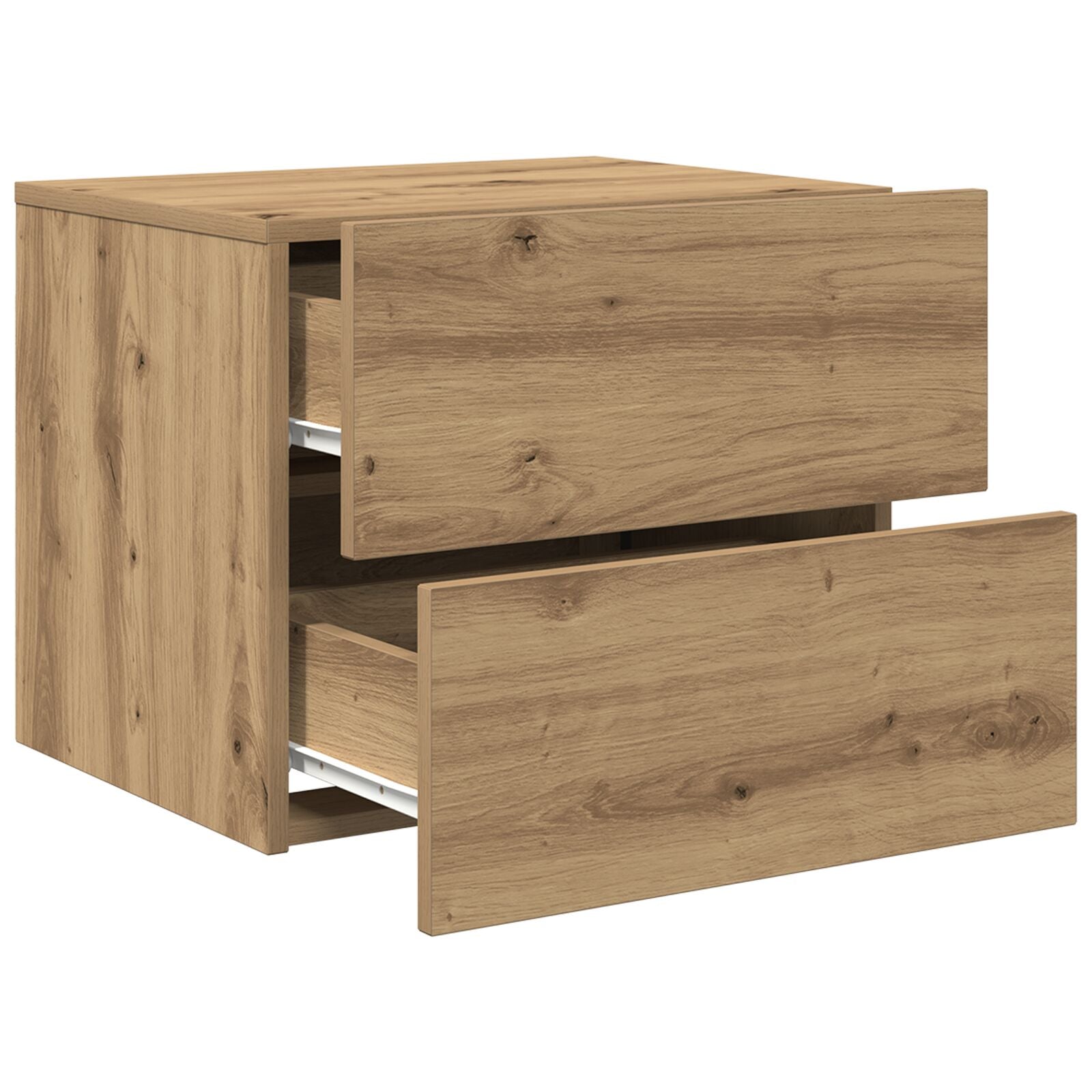 Bedside Cabinets Met Led Lichten Wandgemonteerd 2 Stuks Artisan Eiken Ambachtelijk eiken