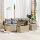 Tuinset 6-delig polyrattan beige lichtgrijs