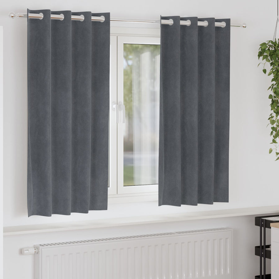 Blackout Gordijnen 2 Stuks Fluweel Super Lichtgrijs 140 x 175 cm met oogjes