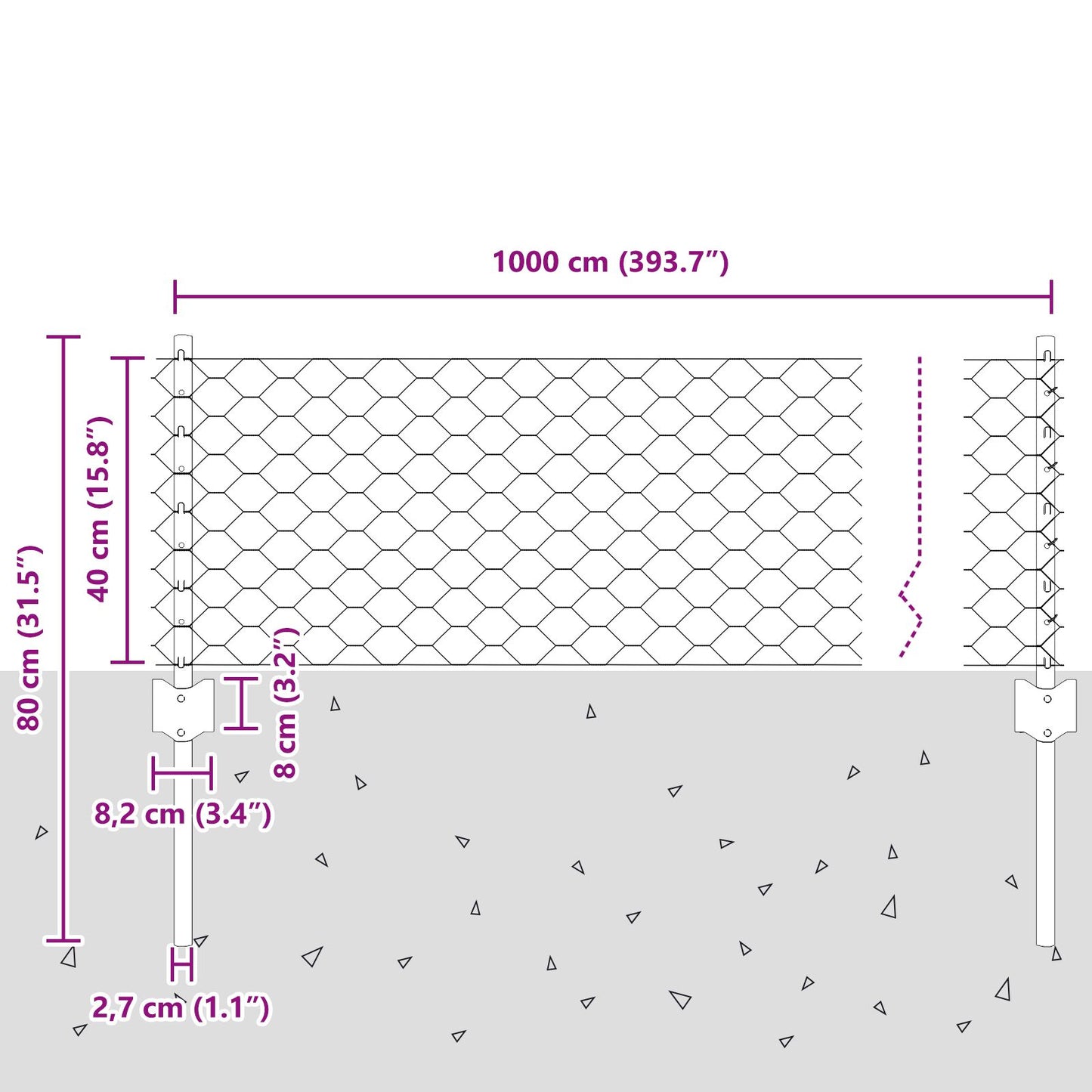 Hekpalen 5 St U-Channel Groen 40 Cm Staal,  Hexagon Hek Groen 0,4X10 M Staal