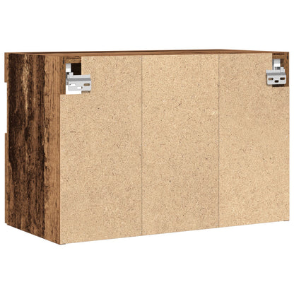 Tv Wandkasten Met Led Verlichting 2 Stuks Oud Hout Oude hout