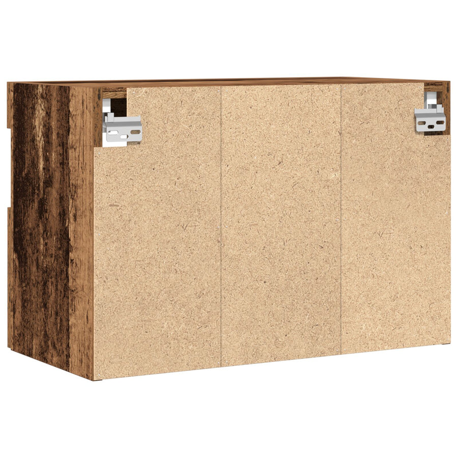 Tv Wandkasten Met Led Verlichting 2 Stuks Oud Hout Oude hout