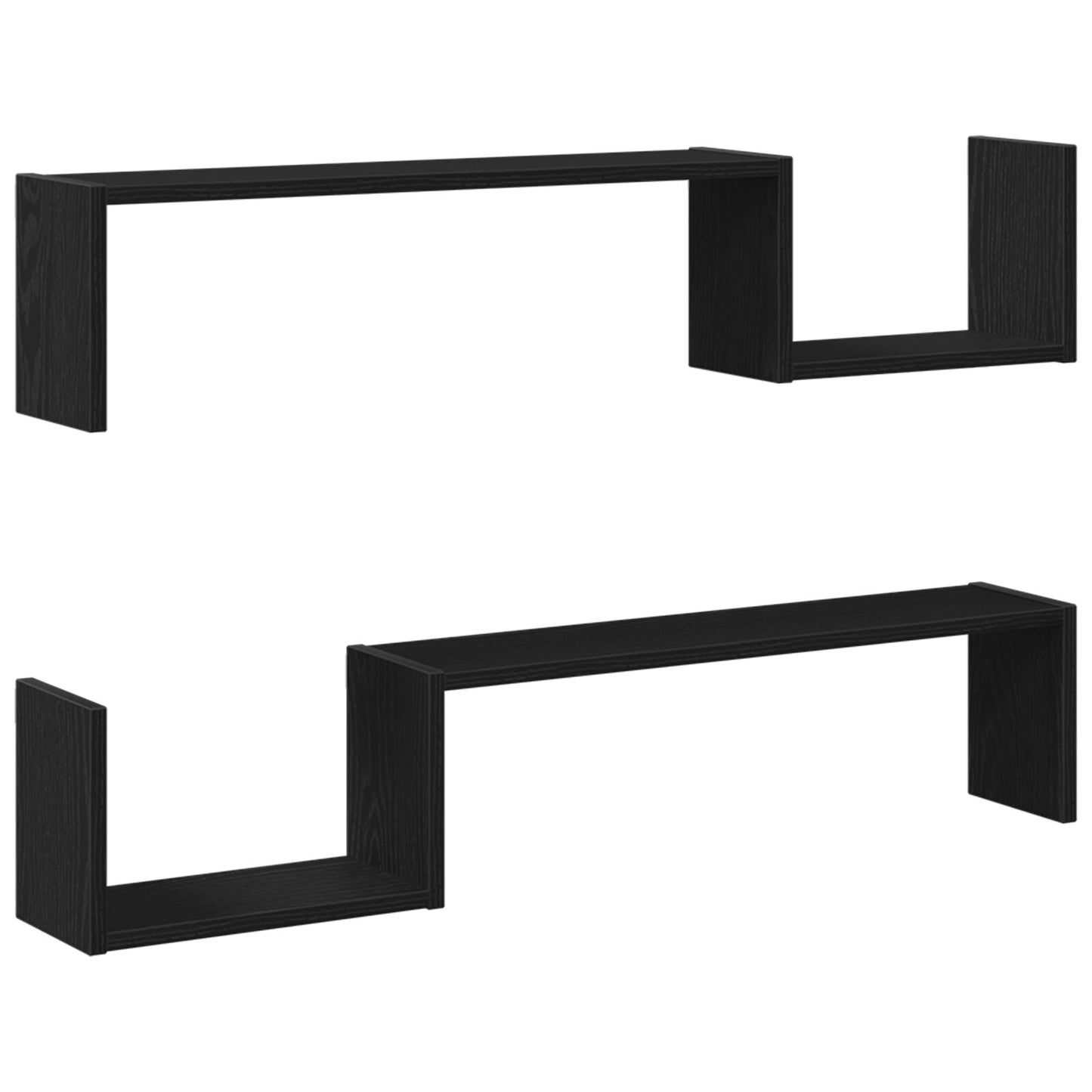 Wandplank 2 Stuks 100X15X70 Cm Bewerkt Hout Zwart eiken