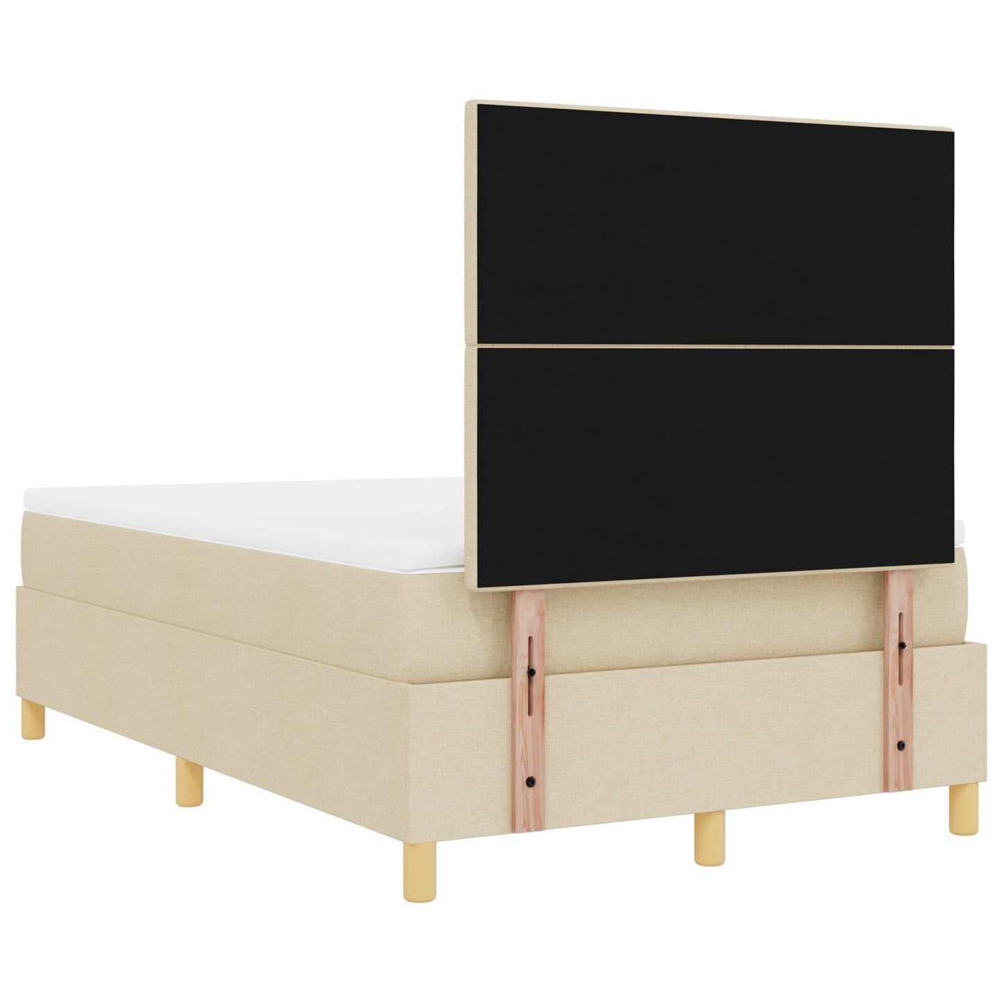 Boxspringbed Met Matras Crème 120X200 Cm Stof Blauw