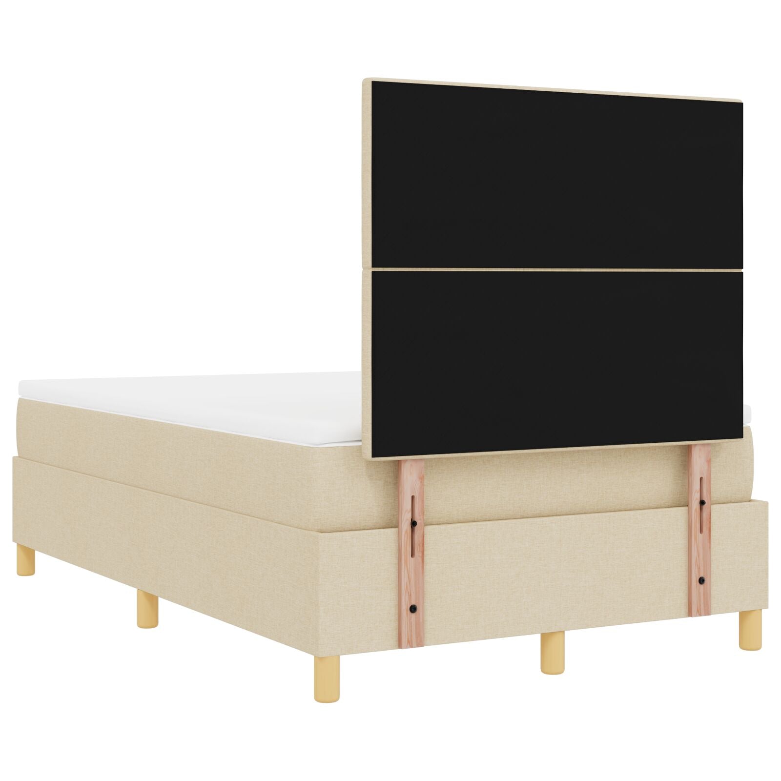 Boxspringbed Met Matras Crème 120X200 Cm Stof Blauw