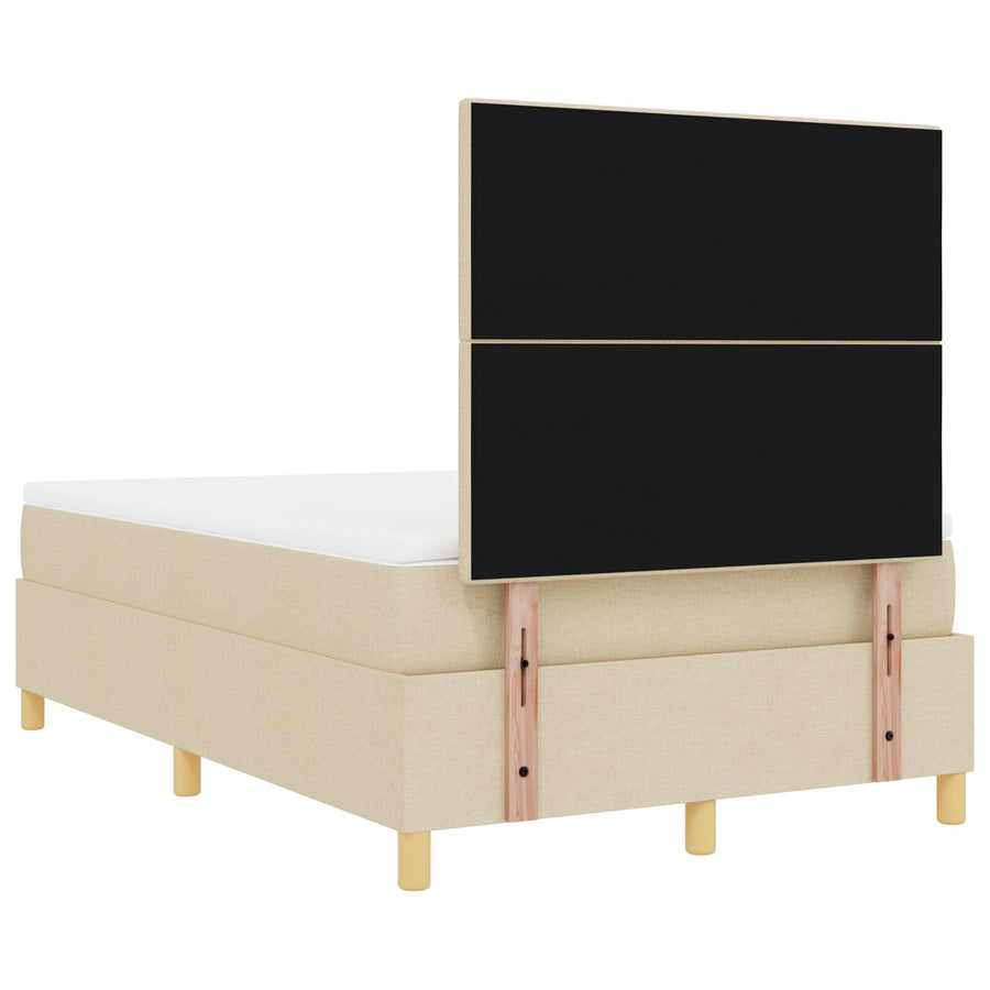 Boxspringbed Met Matras Crème 120X200 Cm Stof Blauw