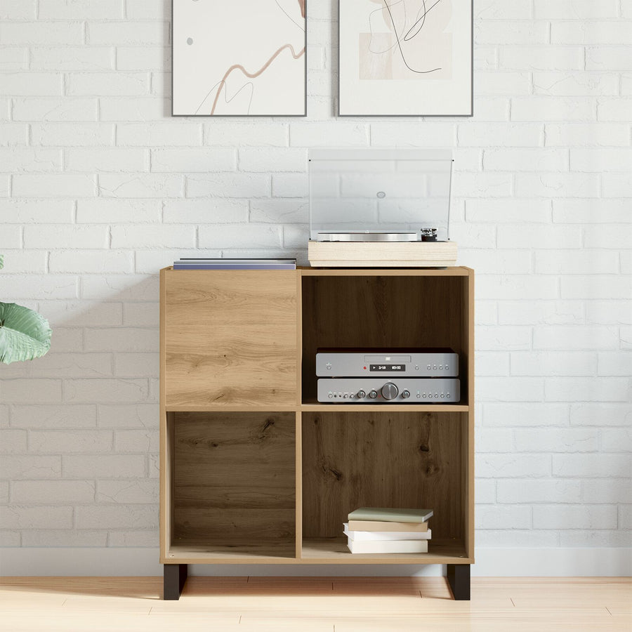 Platenkast 84,5X38X90 Cm Geengineerd Hout Oude Hout