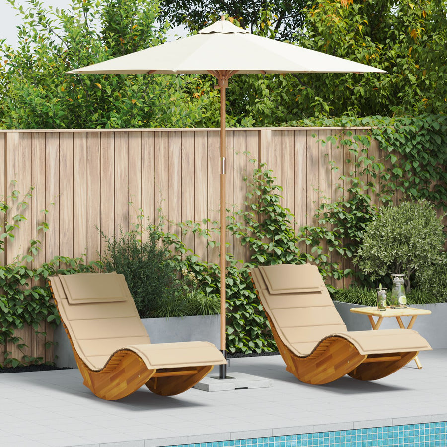Tuinparasol 240X260 Cm Bamboe 240 x 240 x 260 cm Crème wit