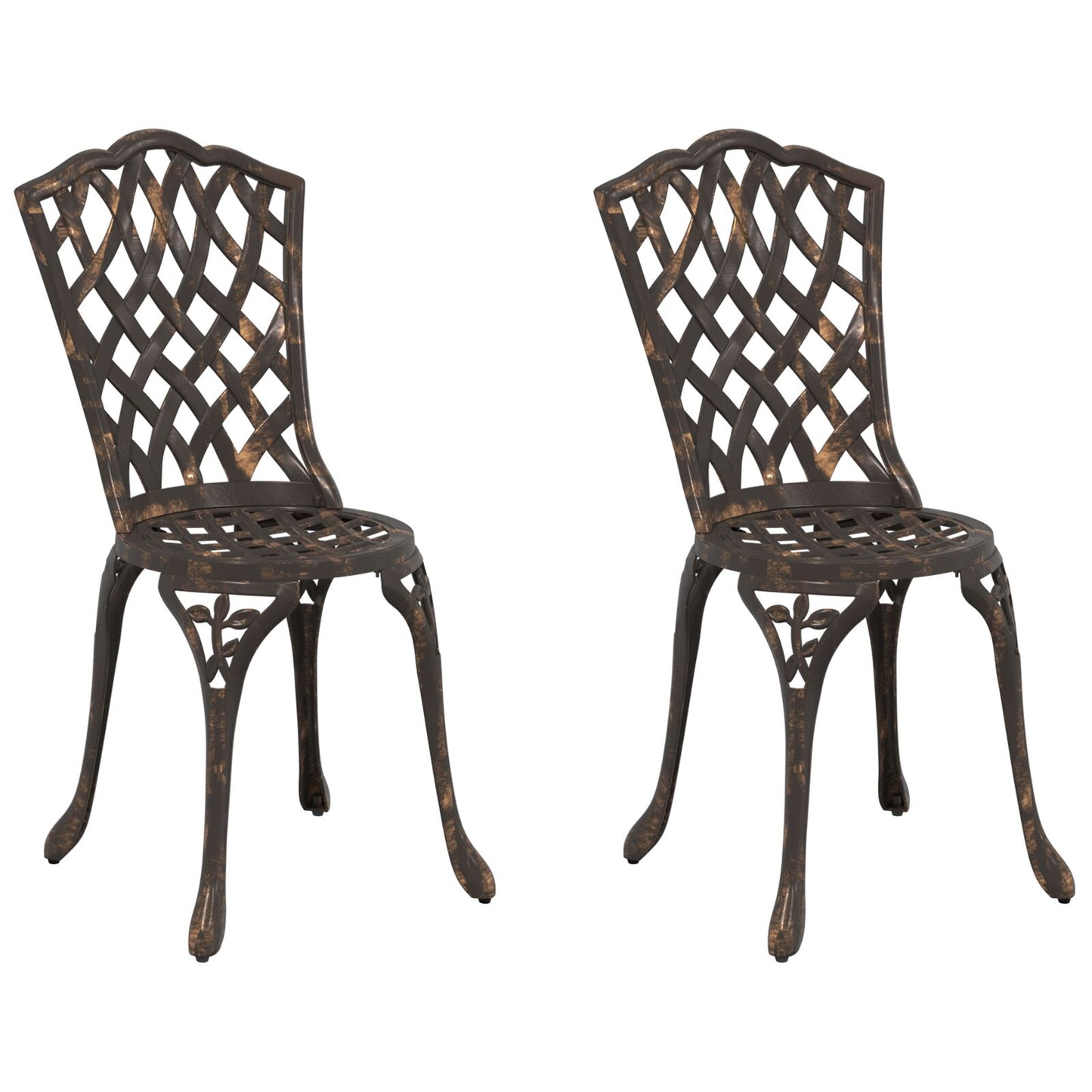 Tuinstoelen 2 Stuks Gietaluminium Brons