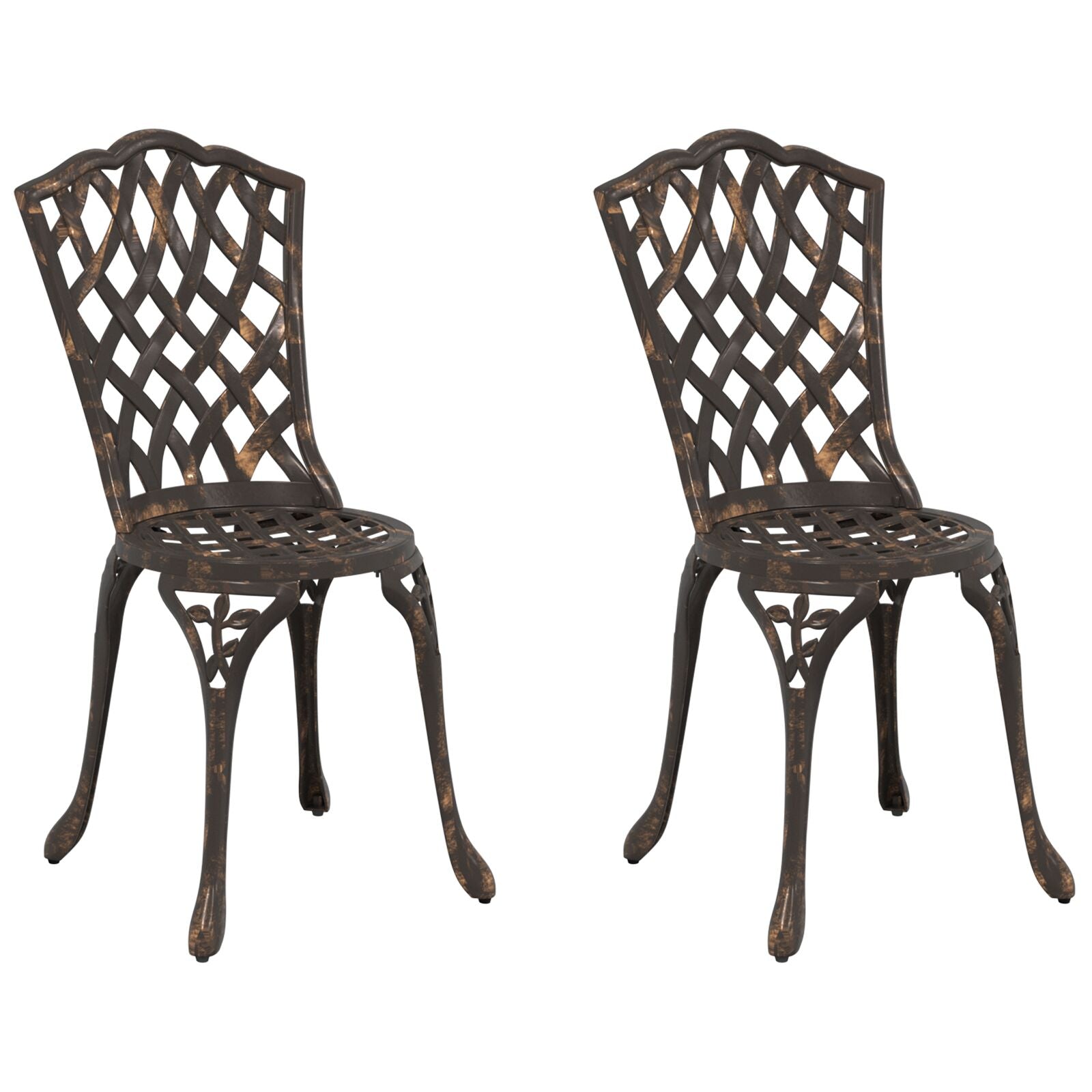 Tuinstoelen 2 Stuks Gietaluminium Brons