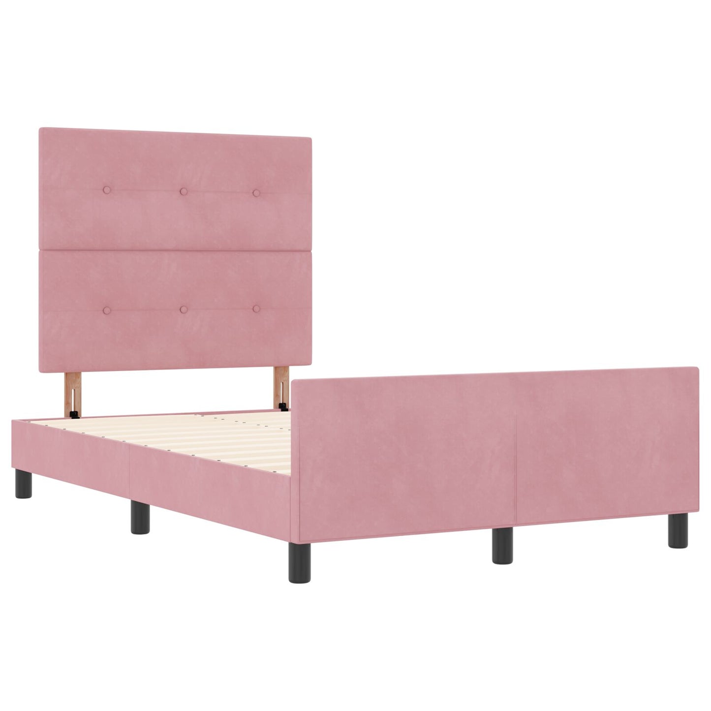 Roze Fluweel Bedframe 120X200 Cm Crème