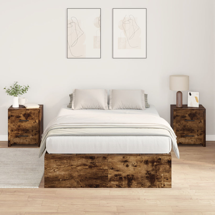 Opbergbedframe Gerookt Eiken 120 x 190 cm
