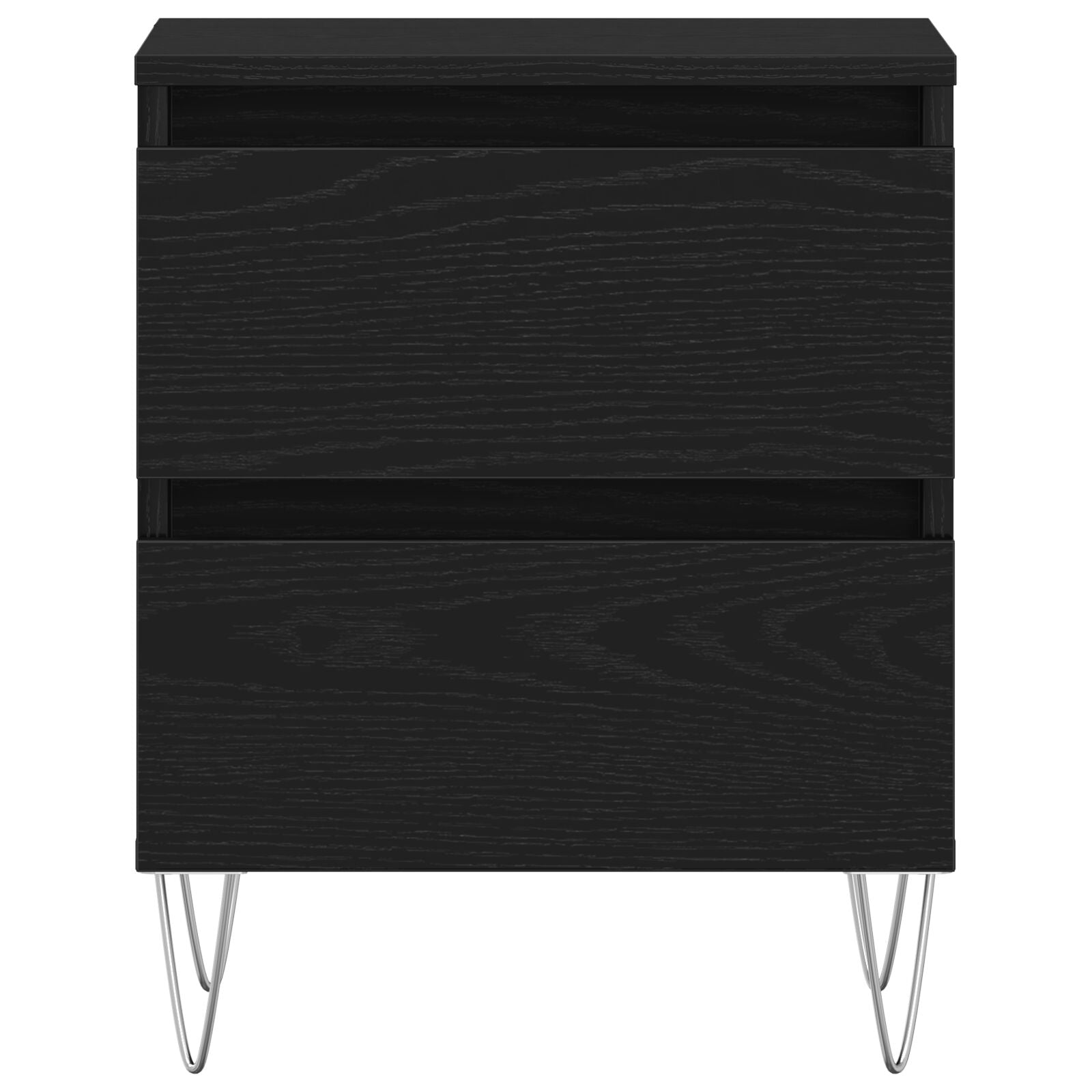 Nachtkasten 2 Stuks Zwart Eiken 40X35X50 Cm Gefabriceerd Hout