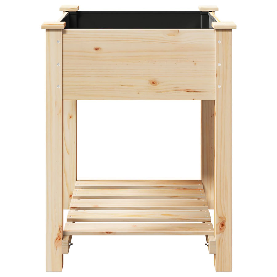 Tuinplanter Met Plank 60X60X76 Cm Massief Vurenhout 60.5 x 60 x 76.5 cm