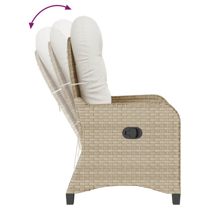 Relaxstoel Met Kussen Poly Rattan Beige
