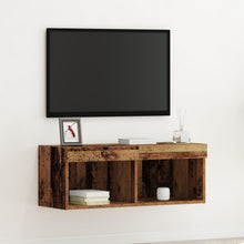 Tv Wandkast Met Led Verlichting 1 Oude hout