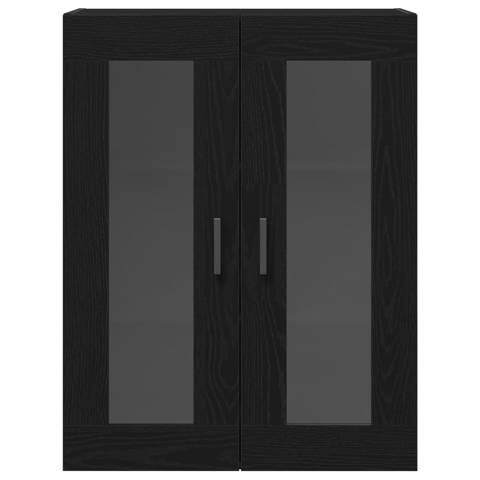 Wandkast Met Glazen Deuren Zwart Eiken 69.5X34X90 Cm
