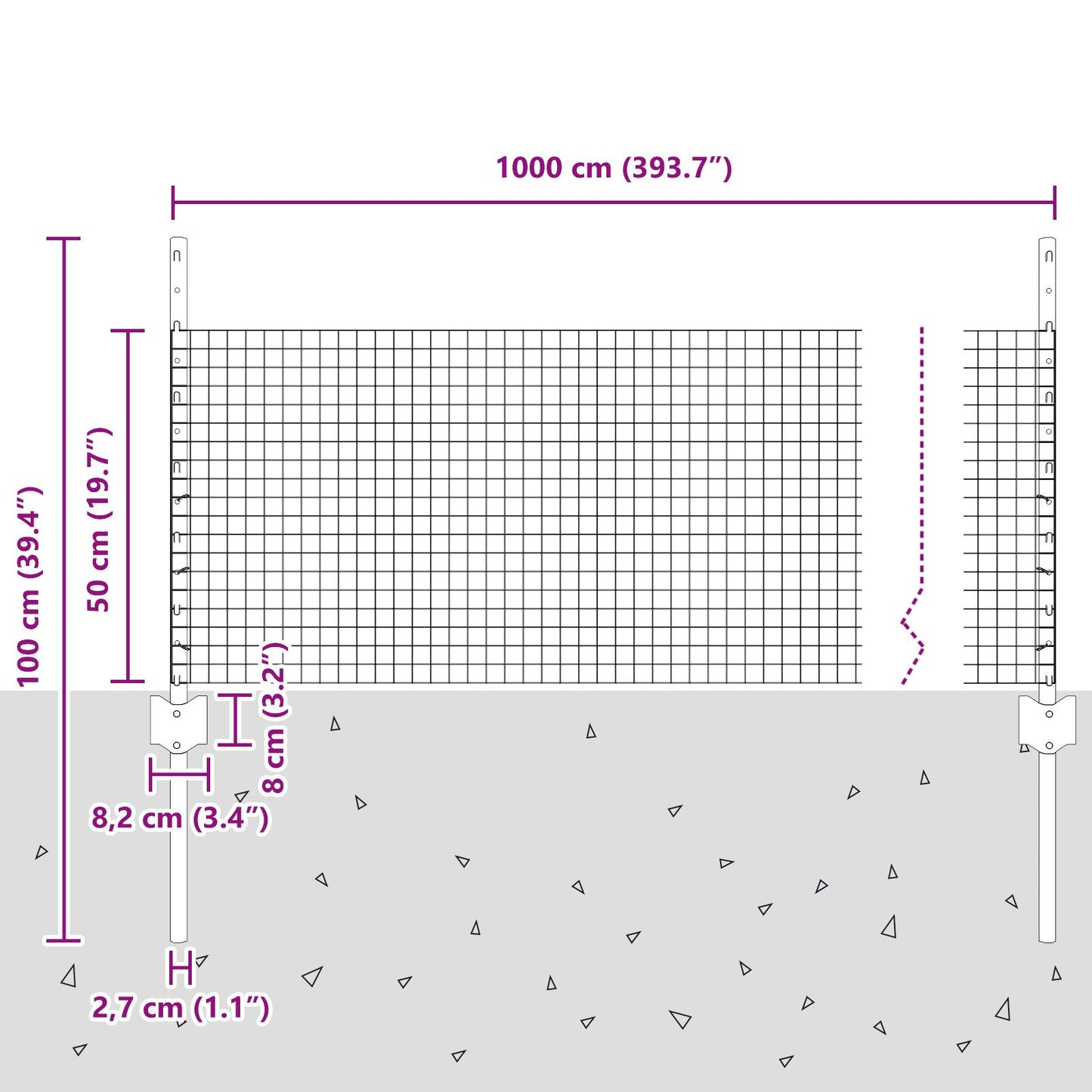 Tuinhek Set 2 Stuks Gegalvaniseerd Zilver Gegalvaniseerd Staal