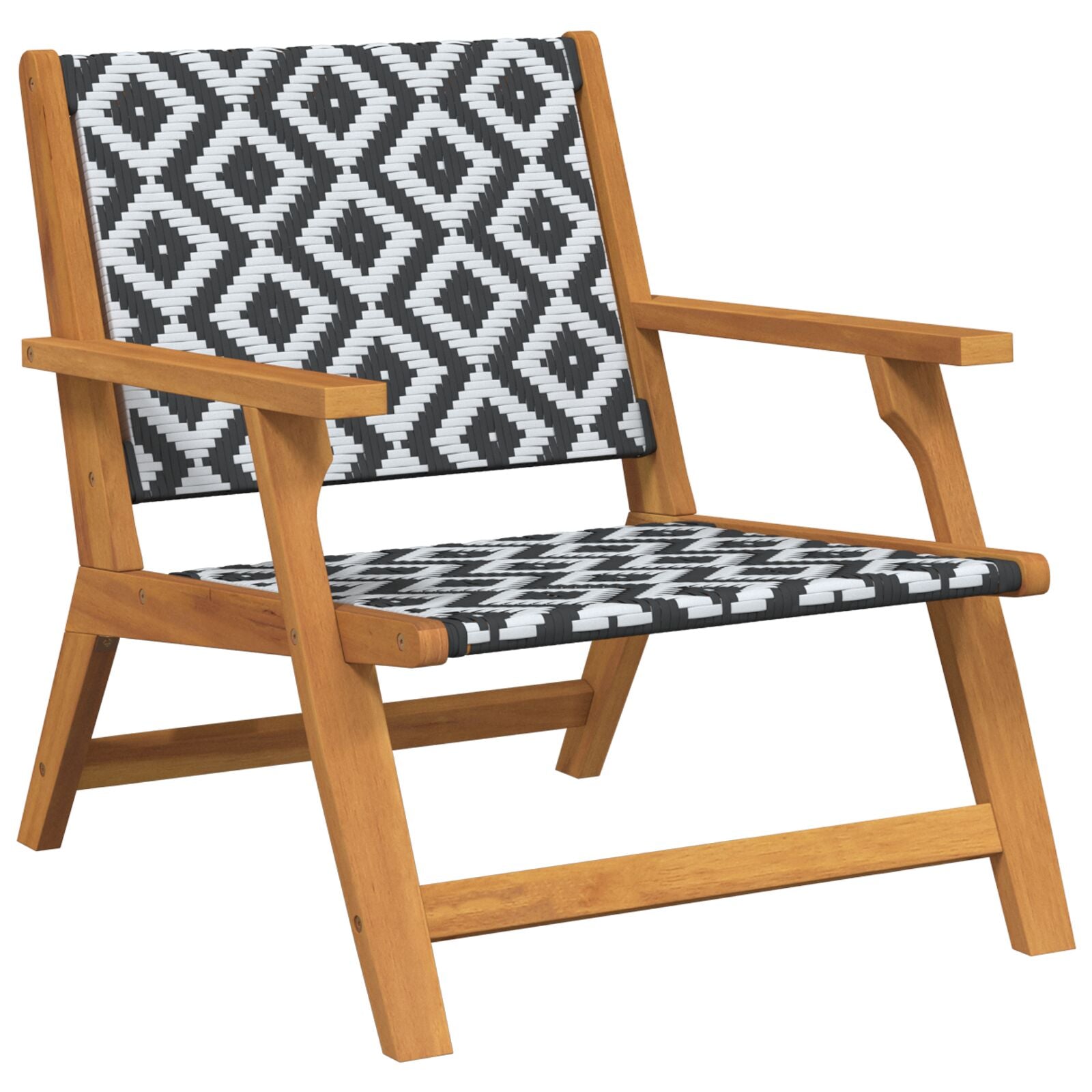 Tuinstoelen Met Tafel 3-Delige Set Zwart En Wit Massief Acaciahout Zwart-wit 2x stoel + tafel