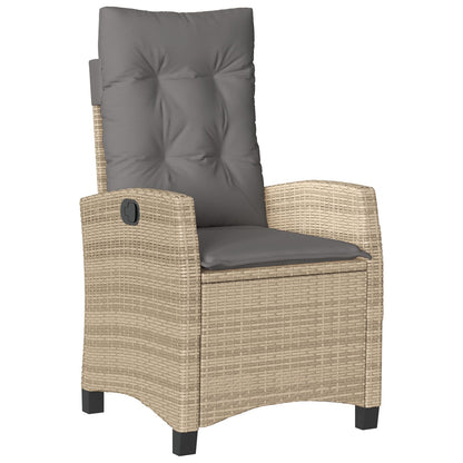 5 Delige Tuin Eettafel Set Met Kussens Beige Poly Rattan