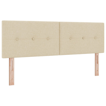Hoofdbord Met Knopen Tufted Stof Crème 160 cm Laag hoofdbord