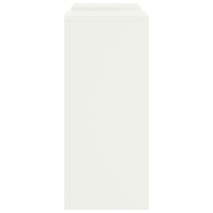 Buiten Plantstands Set Van 2 In , 24X24X55 Cm, Staal Wit 2x (55 cm)