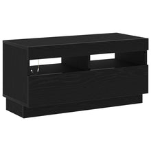 Tv-Meubel Met Led-Verlichting Zwart Eiken 80X35X40 Cm Bewerkt Hout