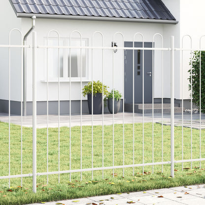 Tuinafscheiding Met Hoepel Top 3,4X Staal Wit 1,5 m 3,4 m