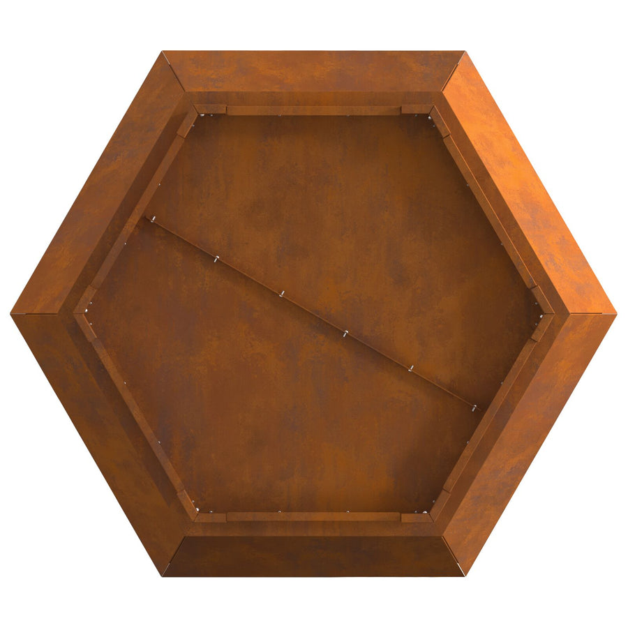 Vuurkorf Hexagonaal Verweerd Staal 75 x 75 x 28 cm Weerbestendig staal/Bruin