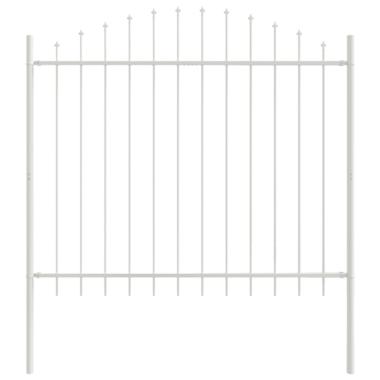 Tuinhek Met Hoepeltop 13,6X1,25 M Staal Wit 13.6 m 100-125 cm