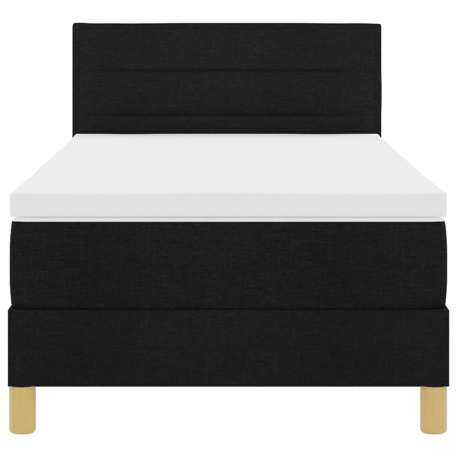 Boxspringbed Met Matras Stof Zwart 90 x 190 cm Lijnontwerp