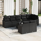 Loungeset 9-delig poly rattan zwart