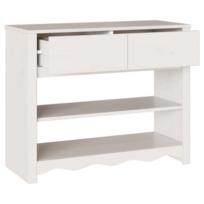 Console Tafel ""Drammen"" 89,5X37X73 Cm Massief Hout Grenen Wit