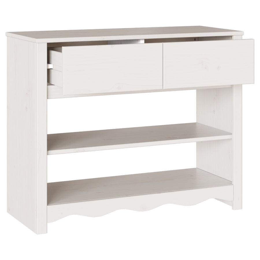 Console Tafel ""Drammen"" 89,5X37X73 Cm Massief Hout Grenen Wit