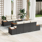 Garden Sofa Set with Cushions 6 pcs Black Poly Rattan