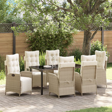 7-Delige Tuin Eetset Beige Poly Riet