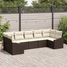 Tuin Sofa Set Set Van 7 Bruin En Beige Rattan En Polyester