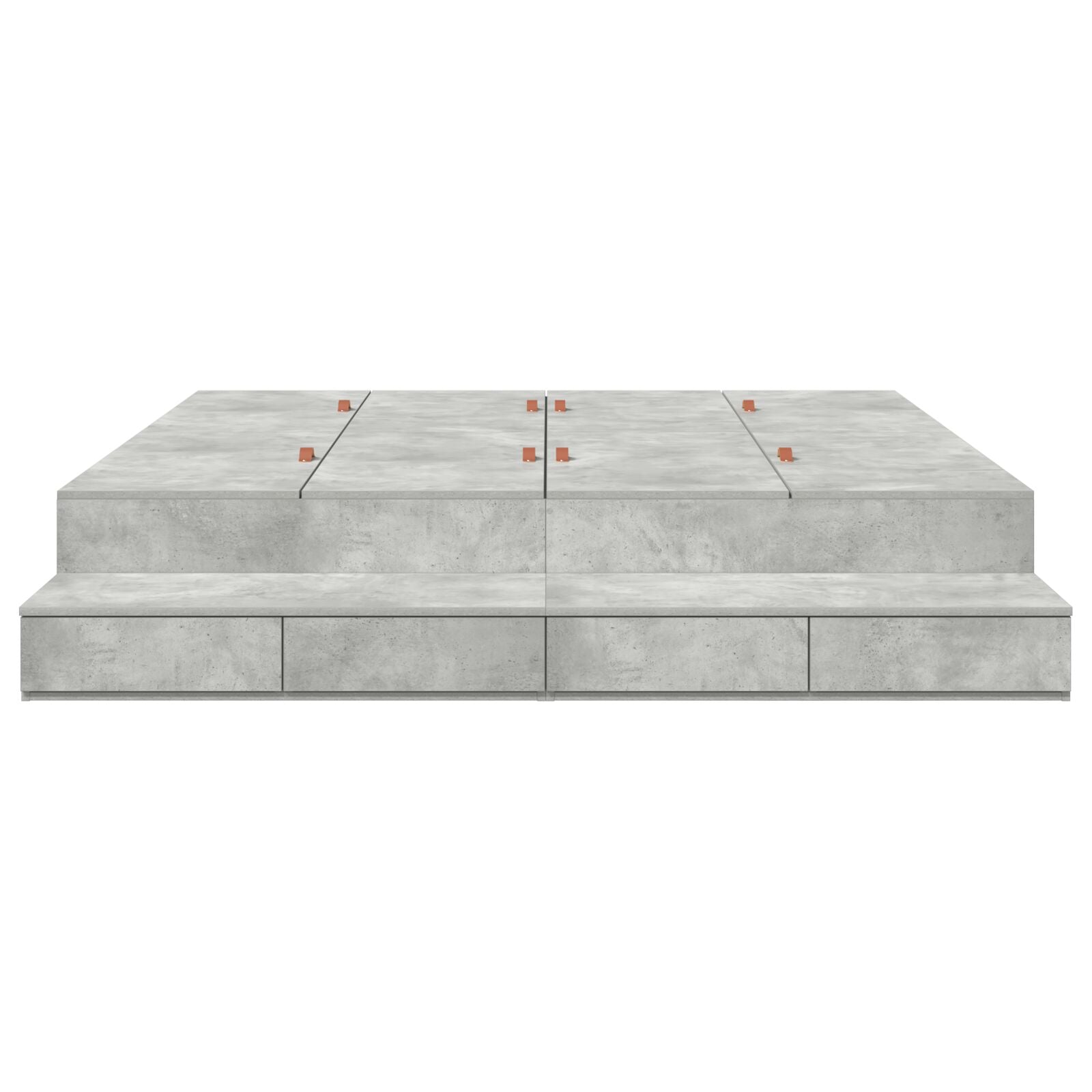 Opslagbedframe Beton Grijs 180X200 Cm Artisanaal Eiken