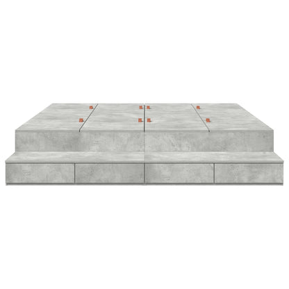 Opslagbedframe Beton Grijs 180X200 Cm Artisanaal Eiken
