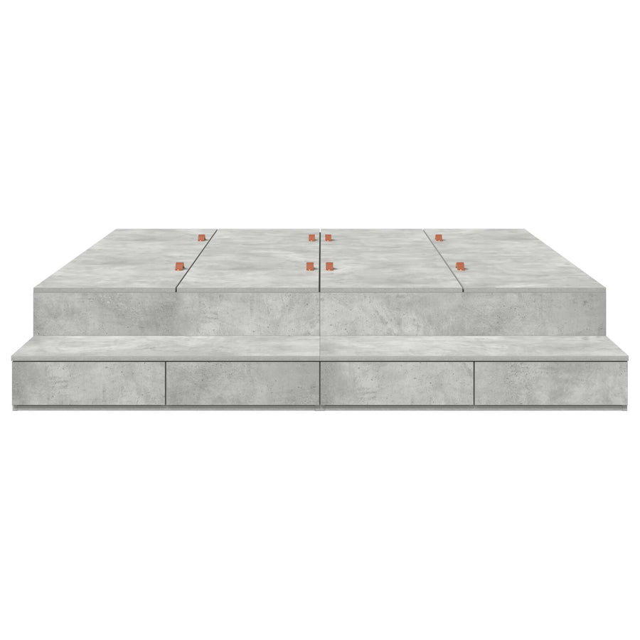 Opslagbedframe Beton Grijs 180X200 Cm Artisanaal Eiken